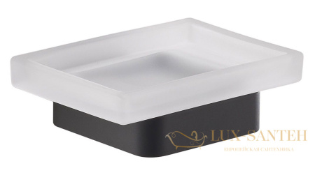 мыльница стеклянная gedy samoa a811(14) настенная, черный матовый