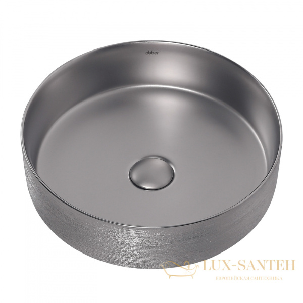 раковина накладная abber bequem ac2109bsm, 40х40 см, серебро матовый