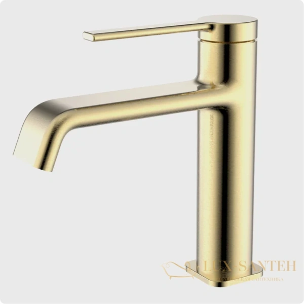 смеситель для раковины aquame asti aqm6410bg, золото брашированное