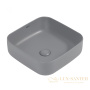 раковина накладная abber rechteck ac2211mg, 38,5х38,5 см, серый матовый