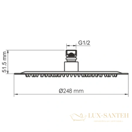 верхний душ wasserkraft aisch a259 248 мм, золотой матовый