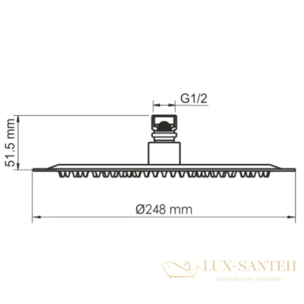 верхний душ wasserkraft aisch a259 248 мм, золотой матовый