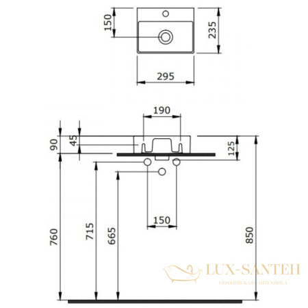 раковина berges small 182012 29,5х23,5 см, белый