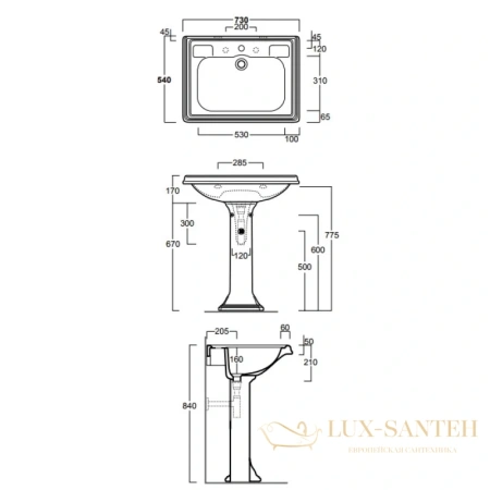пьедестал для раковины simas arcade ar805bi, белый