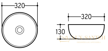 раковина накладная charus emilia 700-013w, 320*320*130 мм, белый глянцевый