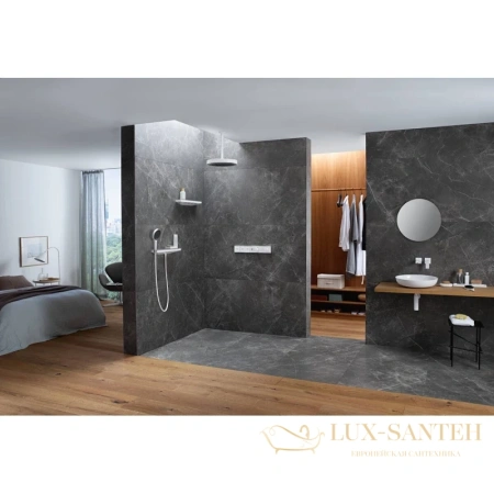 боковой душ hansgrohe rainfinity 500 1jet 26243700 с полкой матовый белый