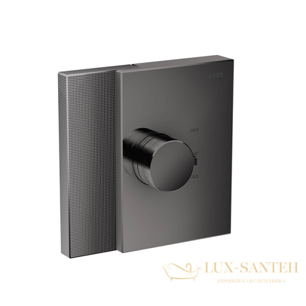 термостат встраиваемый axor edge, 46741330, для душа highflow, 1 потребитель (внешняя часть), с огранкой, полир. черный хром