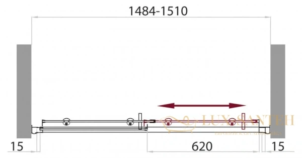 душевая дверь belbagno uno-bf-1 uno-bf-1-150-p-cr 150 см, стекло рифленое