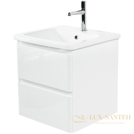 тумба под раковину belbagno albano-cer albano-cer-500-2c-so-bl 50 см подвесная, bianco lucido