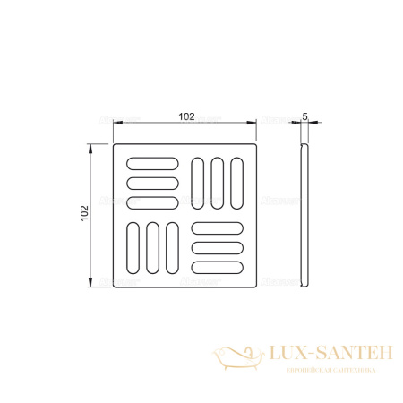 решетка нержавеющая сталь alcaplast 102 x 102 mpv004