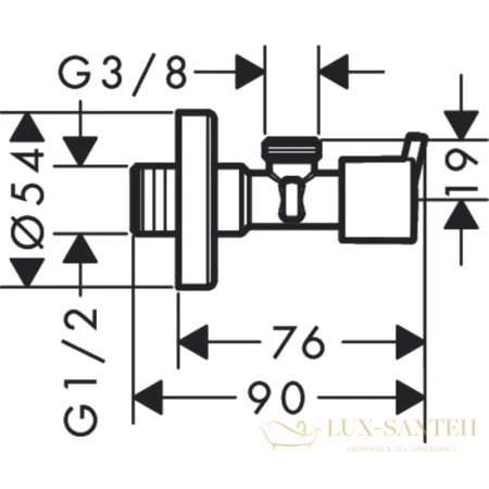 угловой вентиль hansgrohe s 1/2 13901000