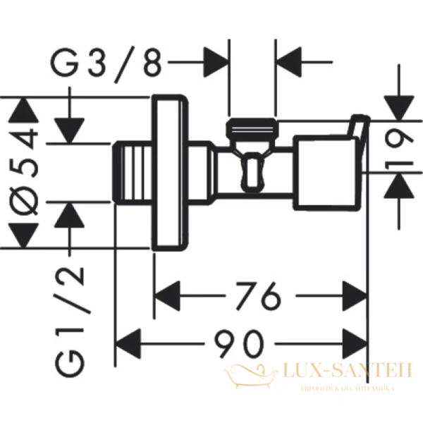 угловой вентиль hansgrohe s 1/2 13901000