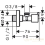 угловой вентиль hansgrohe s 1/2 13901000