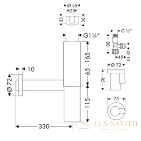 сифон для раковины hansgrohe flowstar 52120000