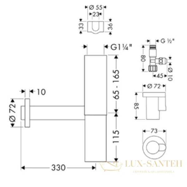 сифон для раковины hansgrohe flowstar 52120000