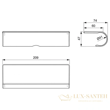 полочка для смесителя ideal standard ceratherm t50 a7215aa, хром