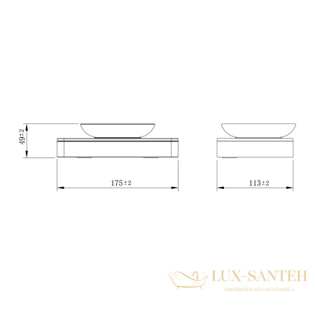 мыльница lemark glass line 9741037 с держателем, хром/белое стекло