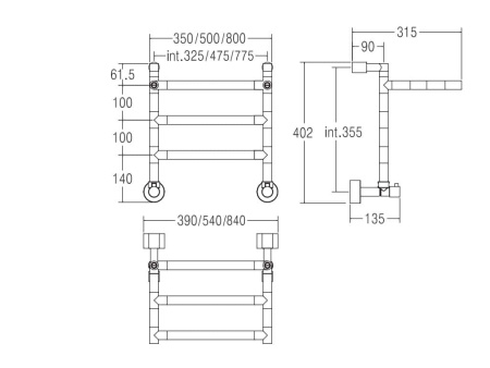 полотенцесушитель водяной 40,2х54 margaroli sereno 4924703crp, хром