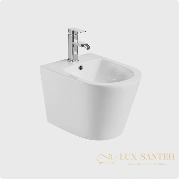 биде подвесное aquame aqm2101, с 1 отверстием под смеситель, белый глянцевый