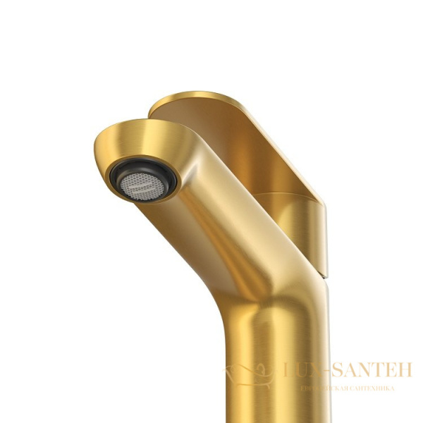 смеситель для раковины cezares stylus-ls-boro, с донным клапаном, золото брашированное