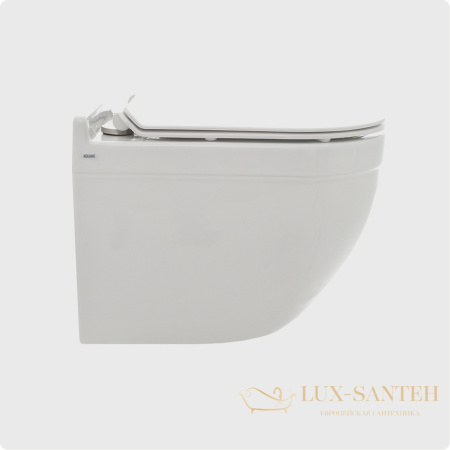 унитаз подвесной безободковый aquame aqm2006, с быстросъемным сиденьем softclose, белый глянцевый
