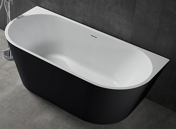 акриловая ванна abber ab9216-1.7mb, цвет черный матовый