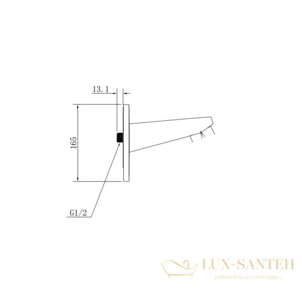 держатель верхнего душа aquame aqm8701mb, настенный, черный матовый