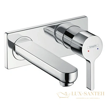 смеситель для раковины настенный, излив 165мм hansgrohe metris s 31162000 хром