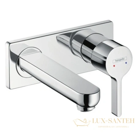 смеситель для раковины настенный, излив 165мм hansgrohe metris s 31162000 хром