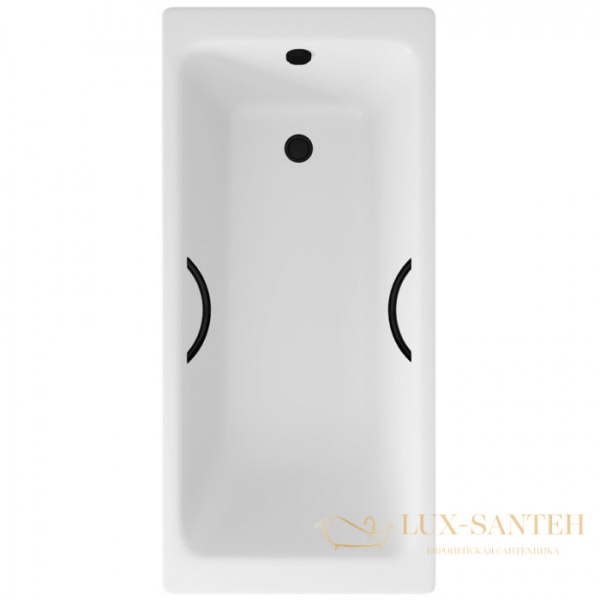 ванна чугунная delice parallel 180х80 с черными матовыми ручками dlr220506rb
