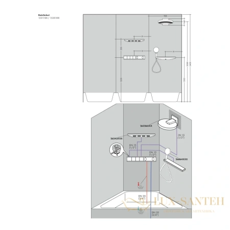 смеситель термостатический для душа hansgrohe rainselect 15381000, хром