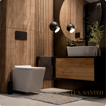 унитаз подвесной безободковый aquame aqm2004, с быстросъемным сиденьем softclose, белый глянцевый