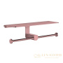 бумагодержатель двойной gessi rilievo 59450.030 с полочкой для телефона, copper pvd
