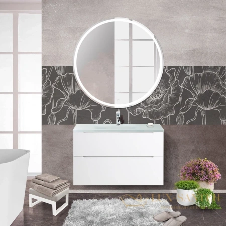 тумба belbagno etna etna-h60-1000-2c-so-bl-p 99,6 см, bianco lucido