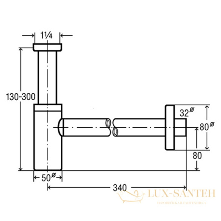 сифон viega eleganta 1 440190 для раковины, хром глянцевый