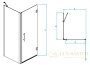 душевой уголок rgw passage 41083680-014 pa-36b 80x100, профиль черный, стекло прозрачное