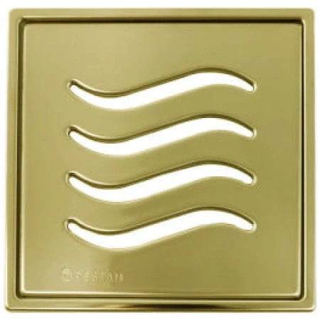душевой трап pestan confluo standard tide mask gold vertical 13000163 144x144/50 мм, золотой
