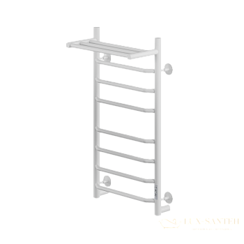полотенцесушитель электрический кабельный ника way-3 80/40 с полкой ral9016 белый матовый u