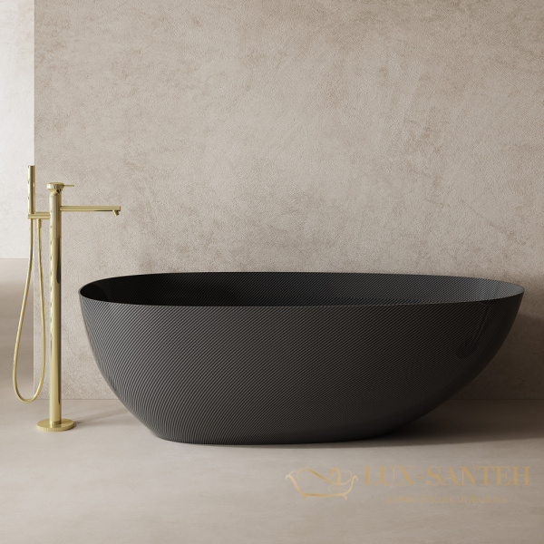 ванна свободностоящая из карбона abber karbon ak9011-1.7, 170х80х55h см, черный глянцевый