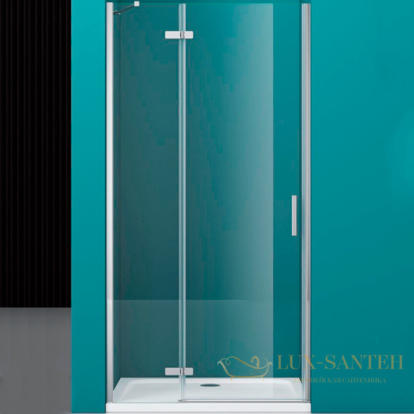 душевая дверь belbagno kraft kraft-b-12-60/30-c-cr-l 90 см профиль хром, стекло прозрачное