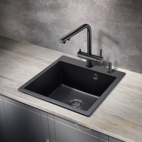 смеситель для кухни под фильтр milacio ultra mcu.559.tb, total black