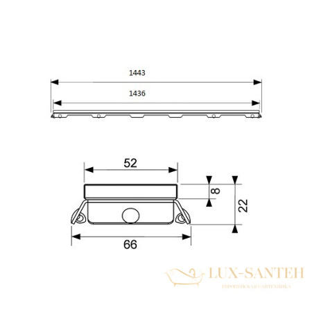 стеклянная панель tece tecedrainline 601591 1500 мм, белое стекло