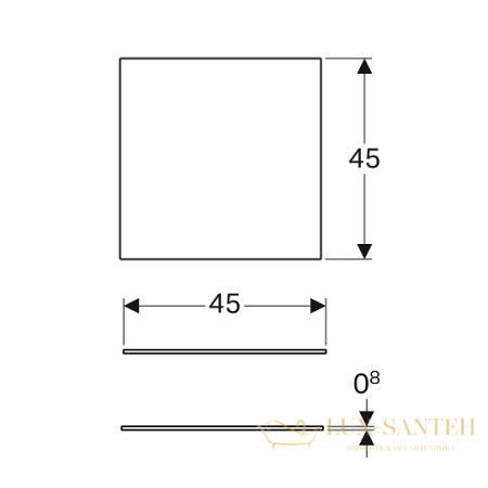 стеклянная полка geberit xeno² 500.523.00.1, прозрачный
