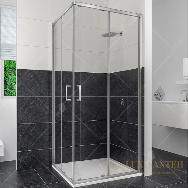 душевой уголок rgw classic 32093400-11 cl-34 100х100, профиль хром, стекло прозрачное