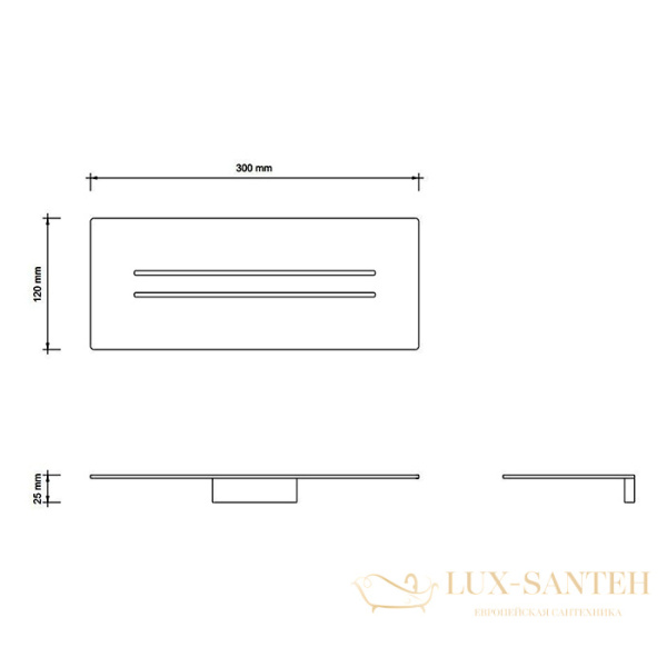 полка для душа 300 мм, decor walther mikado 0523220, золото pvd