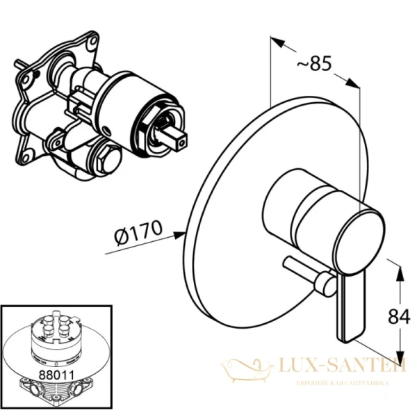 смеситель kludi zenta 386500575 для ванны, хром