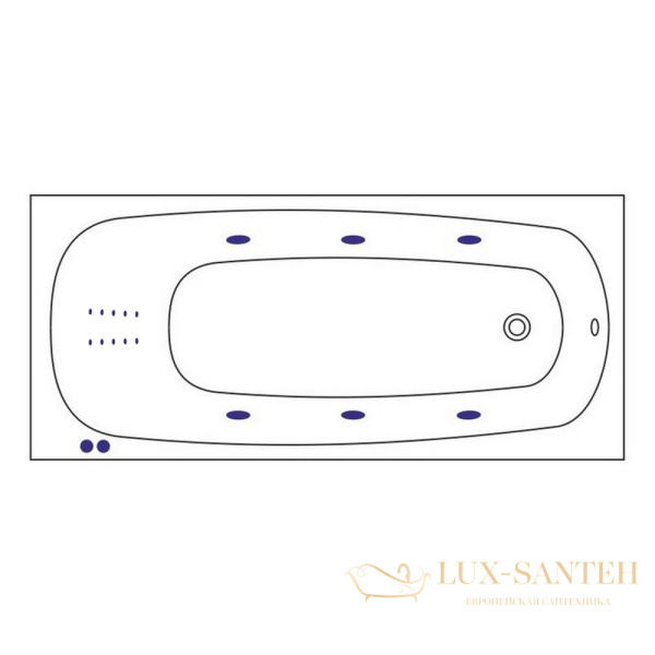 ванна whitecross layla 170x75 "line nano", 0102.170075.100.linenano.cr, белый