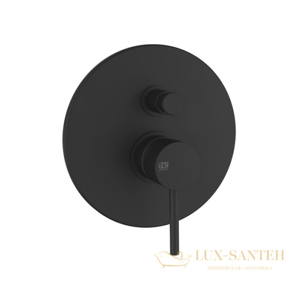 смеситель встраиваемый для душа на 2 выхода gessi emporio via tortona 18779.299, внешняя часть, black xl