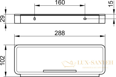 корзинка для душа keuco plan, 14959070037, со стеклоочистителем, нержавеющая сталь finish/темно-серый (ral 7021)