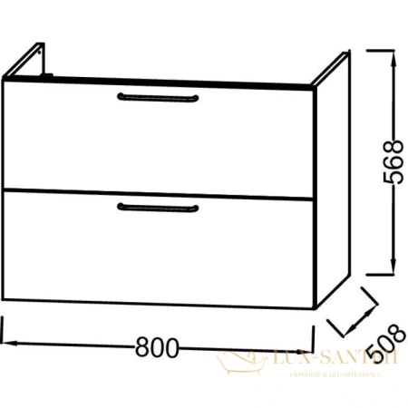 тумба jacob delafon odeon rive gauche eb2522-r9-n14 80 см, серый антрацит